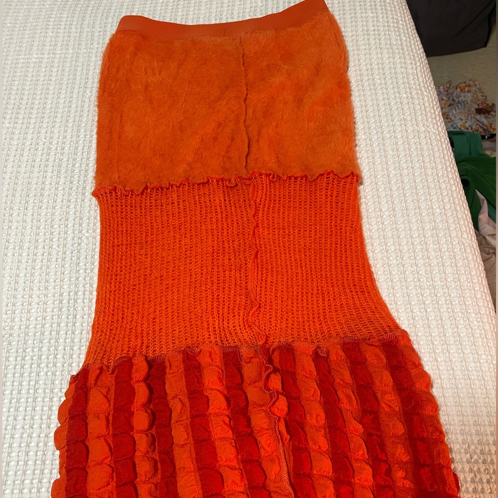 Patchy Mohair Knit Pencil Skirt